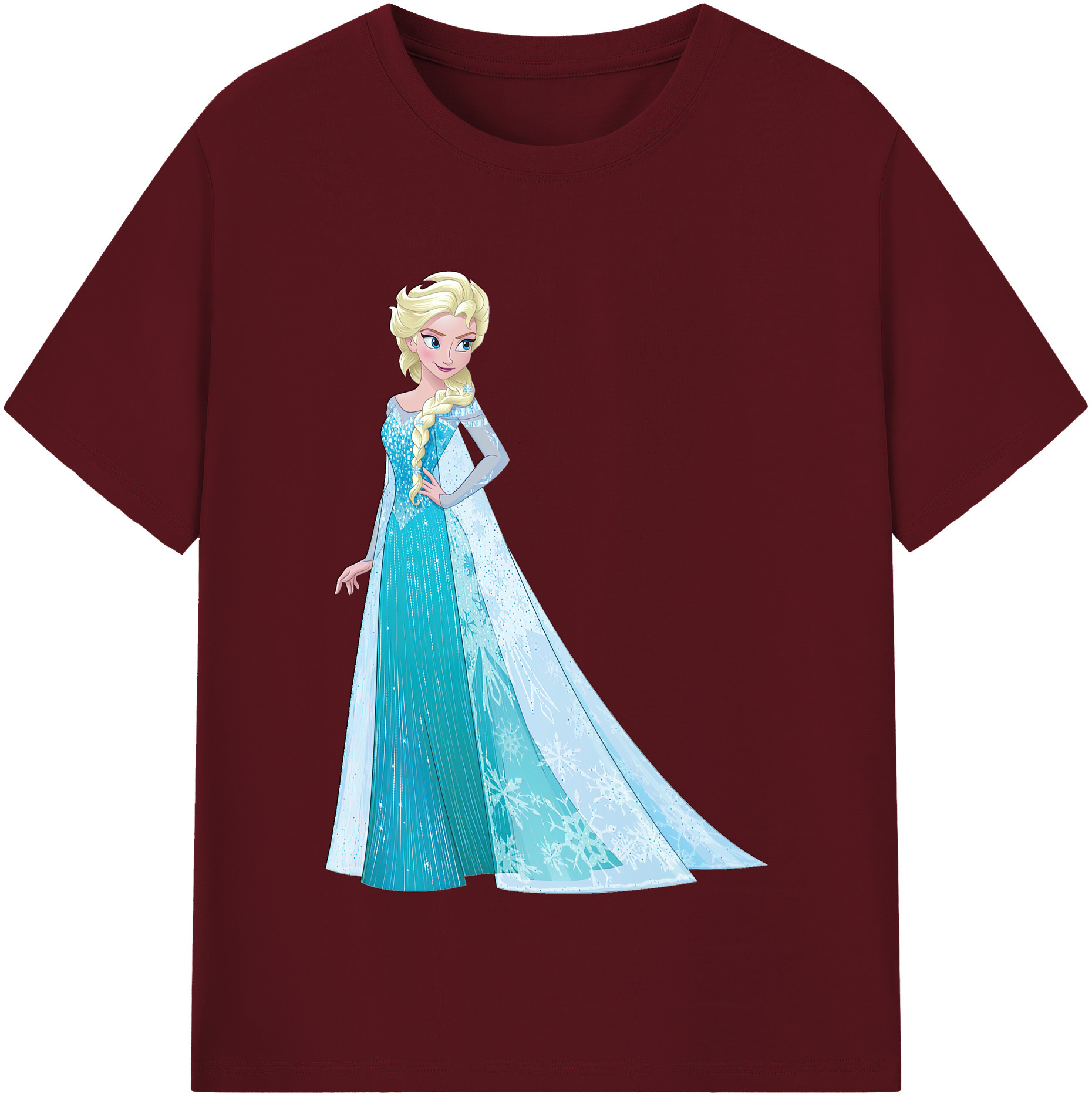 アナと雪の女王 アンナ エルサ Frozen Anna Elsa 綿100％半袖Tシャツ（フロントプリント）